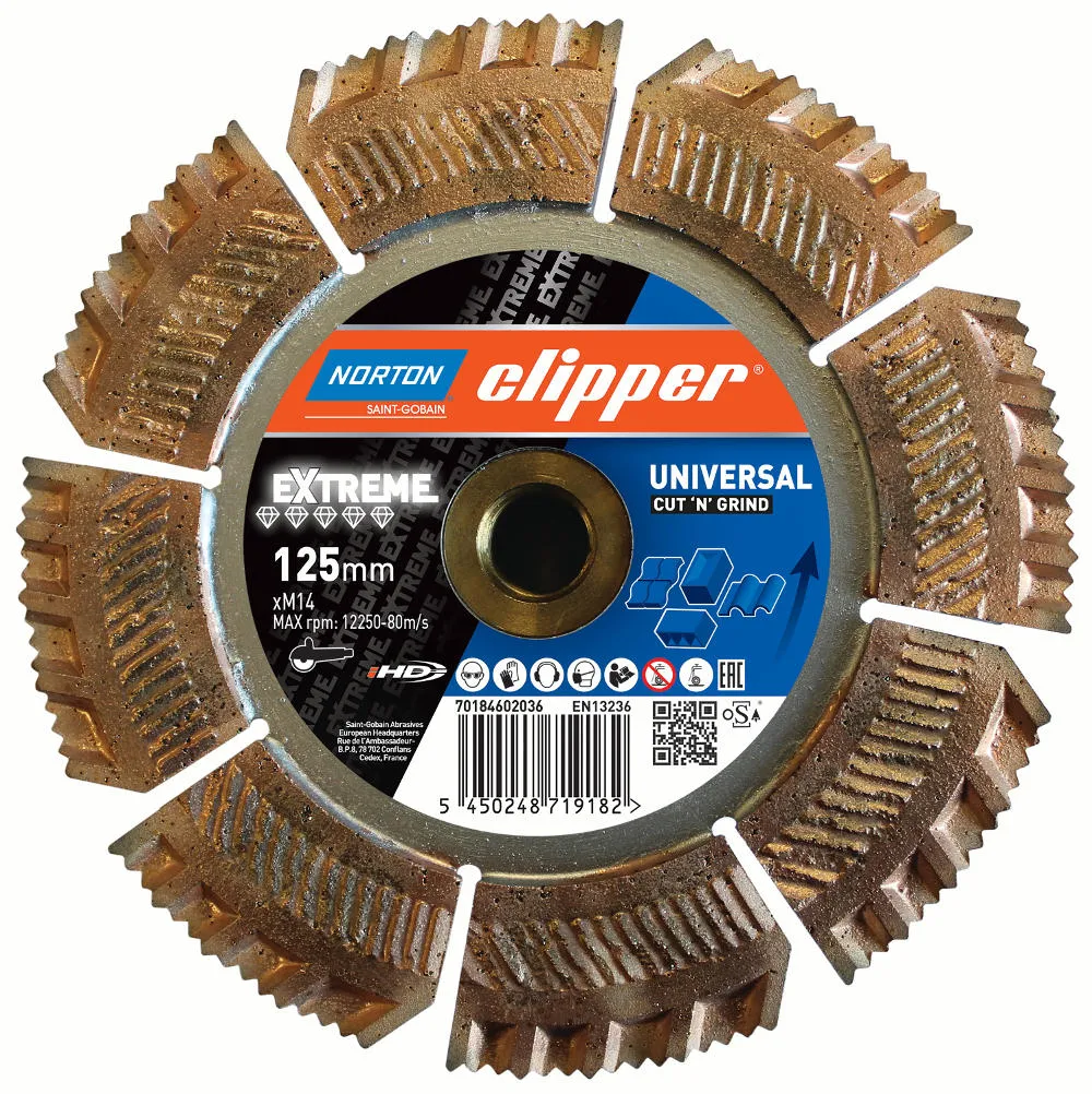 Norton Clipper Diamanttrennscheibe Extreme Cut N Grind - 125  x  M14 mm