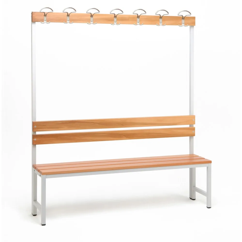 Steinbock® Umkleidesitzbank, 1-seitig mit Hakenleiste, Breite 1.500 mm
