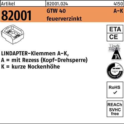 Klemmen R 82001 GTW 40 KM 24/9,0 feuerverz. 1 Stück LINDAPTER
