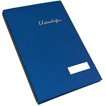 Soennecken Unterschriftsmappe 1491 DIN A4 20Fächer Leinen blau