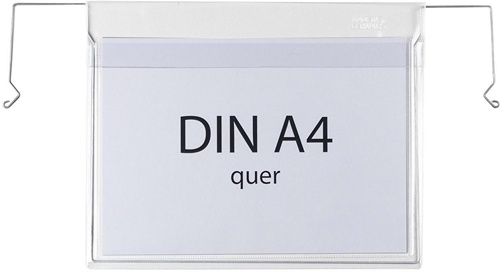 Drahtbügeltasche Maße 230x302mm A4 S.180µ quer m.Klappe PVC-Weichfolie TRANSPAK