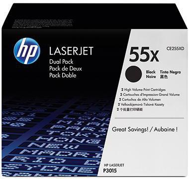 HP Toner CE255XD 55X 12.500Seiten schwarz 2 St./Pack.