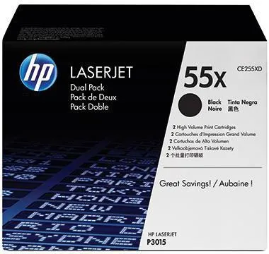 HP Toner CE255XD 55X 12.500Seiten schwarz 2 St./Pack.