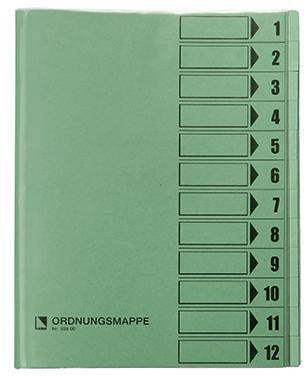 Bene Ordnungsmappe 83800GN DIN A4 12Fächer grün