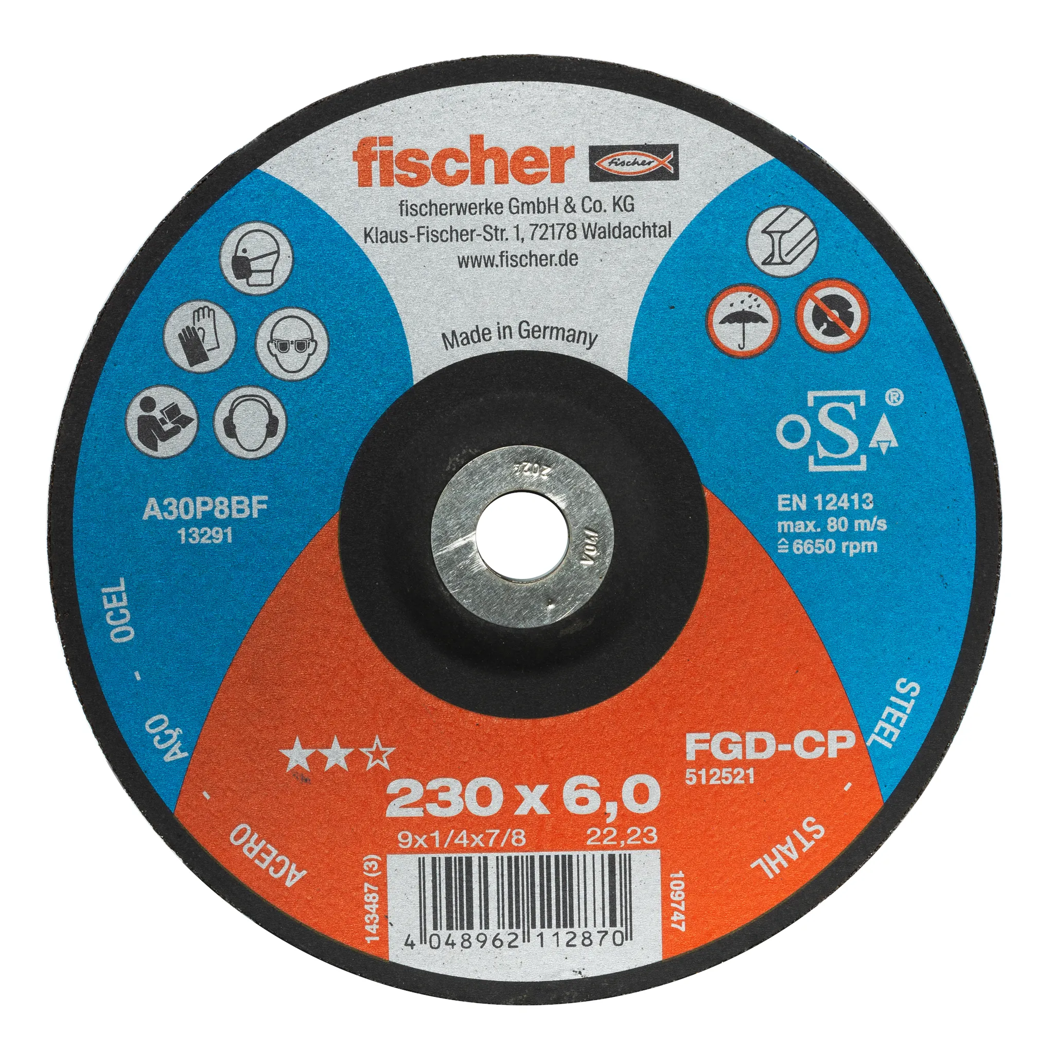 fischer Schruppscheibe FGD-CP 230 x 6,0 x 22,23 Carbon