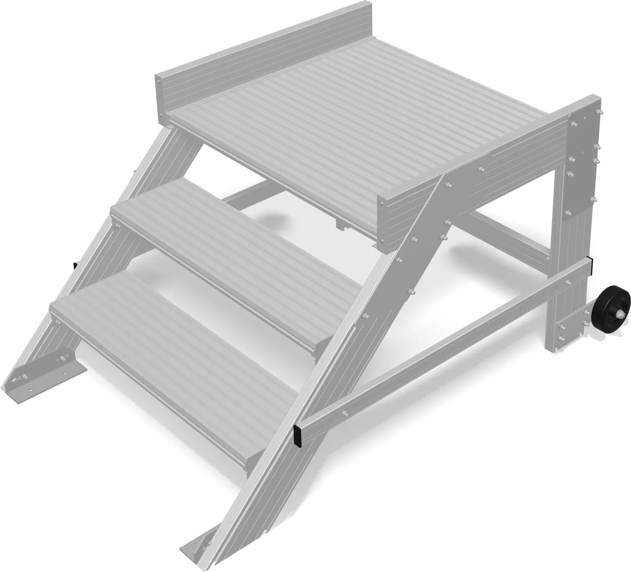 Krause STABILO PodestTreppe fahrbar aus Leichtmetall 1x3 Stufen
