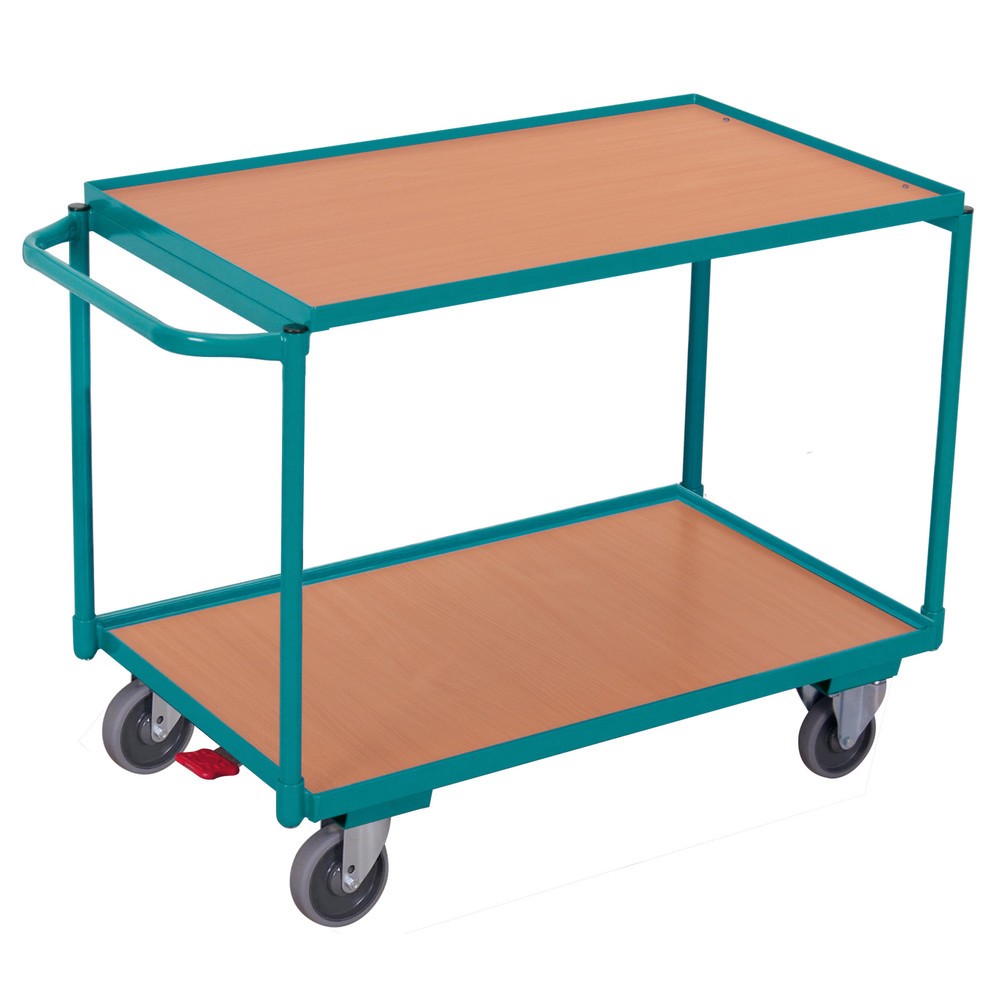 Tischwagen Ameise®, waagerechter Bügel, 2 Etagen à 850 x 500 mm, TK 250 kg