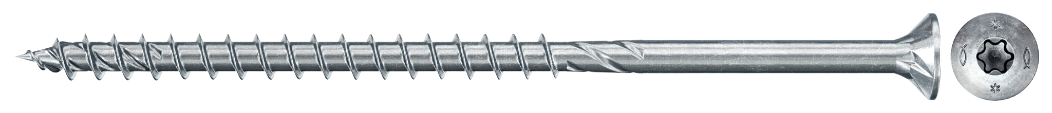 fischer PowerFast FPF II CTP 5,0 x 120 BC 100 Senkkopf mit Innenstern TX Teilgewinde galvanisch verzinkt, blau passiviert