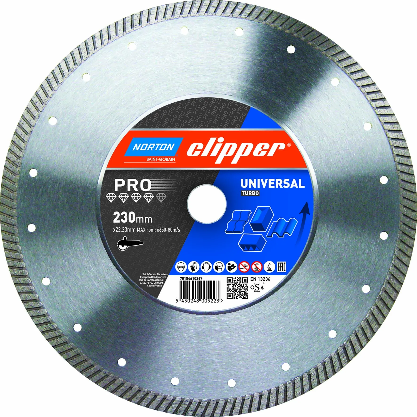 Norton Clipper Diamanttrennscheibe Pro Universal Turbo - 125  x  22,23 mm