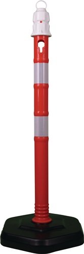 Sperrpfosten PPC rot/weiß D.63mm z.Aufstellen m.Öse