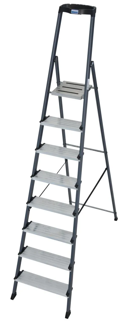 Krause MONTO Securo Stufen-Stehleiter eloxiert 1x8 Stufen