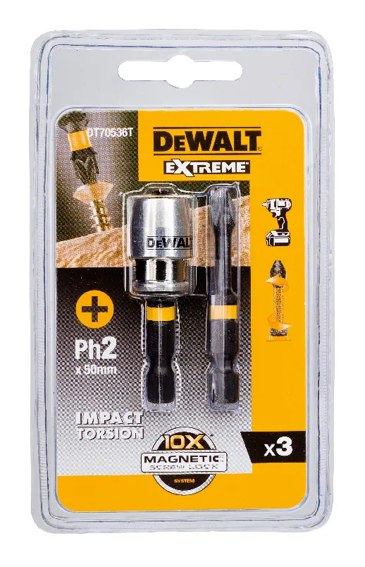 DEWALT DT70536T-QZ Bit-Set 3-tlg. schlagf. Ph2 50 mm