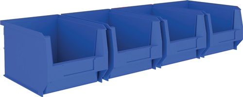 Sichtlagerkastenset H140xB602xT250mm STA verz.m.Sichtlagerk.4xMK4 blau MAUSER