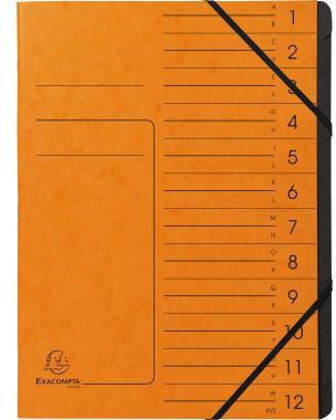 Exacompta Ordnungsmappe 541204E DIN A4 12Fächer Karton orange