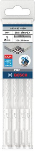 Bosch Hammerbohrer PRO Arbeits-L.100mm D.5mm L.160mm SDS plus-5X