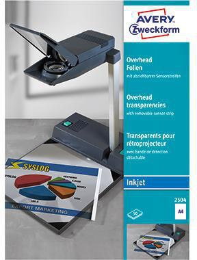Avery Zweckform Inkjetfolie 2504 Sensor kurz glasklar 50 St./Pack.