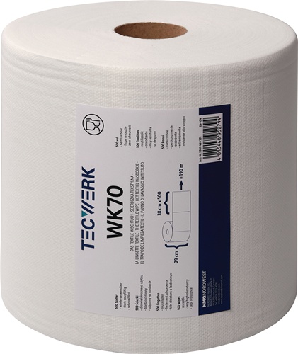 TECWERK Putztuch WK 70 L.ca.380 mmxB.ca.290mm weiß 1-lagig Rl.