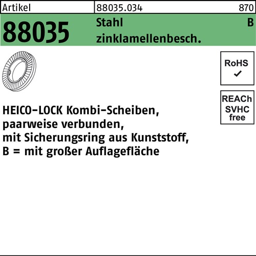 Kombischeibe R 88035 HKB-12 Stahl flZnnc 100 Stück HEICO