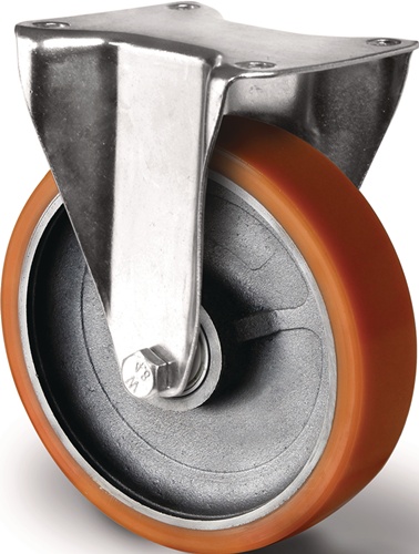 TECWERK Schwerlastbockrolle D.200mm Trgf.1000kg Bockrolle Guß-PU 135mm 110mm 