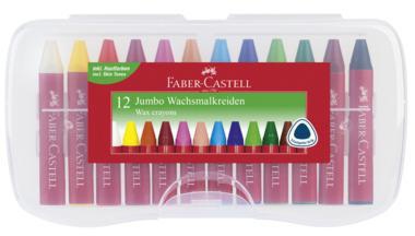 Faber-Castell Wachsmalstift Jumbo 120011 farbig sortiert 12 St./Pack.
