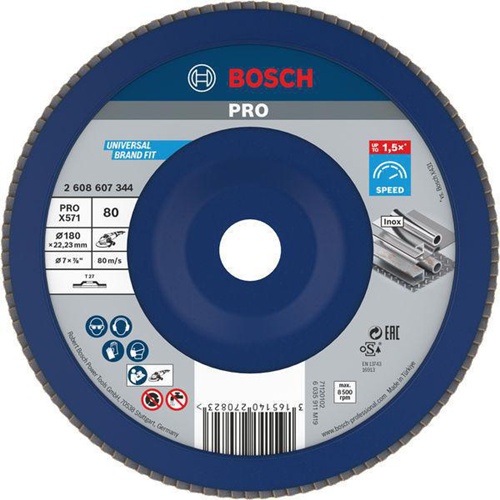 Bosch Fächerschleifscheibe PRO X571 Scheiben-D.180mm Körnung 80 gerade