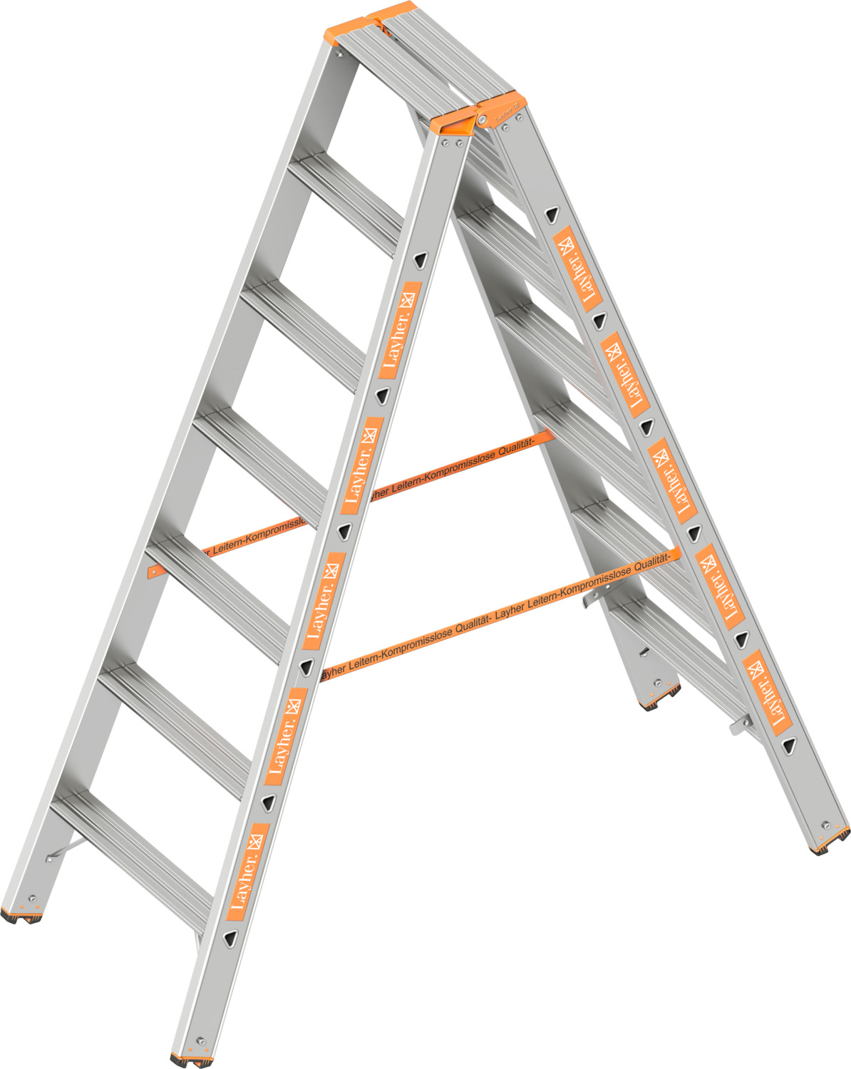 Layher Stufenstehleiter TOPIC 1043 2x7 Stufen