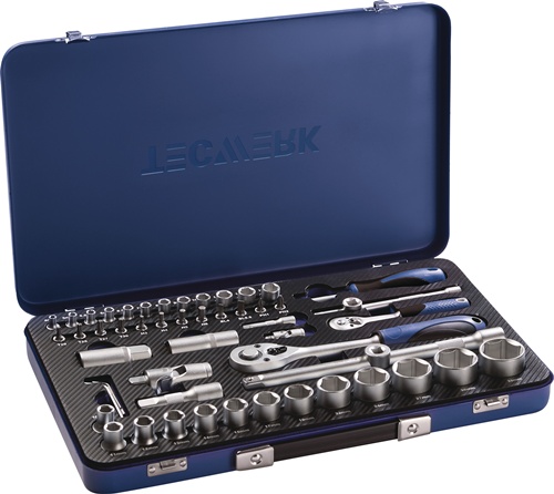 TECWERK Steckschlüsselsatz 55-tlg.1/4+1/2 Zoll SW 4-32mm Z.20/36 6KT 