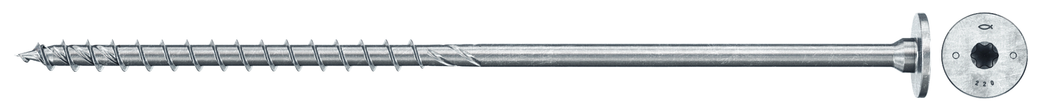 fischer PowerFast FPF II STP 8,0 x 200 BC 50 Stufensenkkopf mit Innenstern TX Teilgewinde galvanisch verzinkt blau passiviert