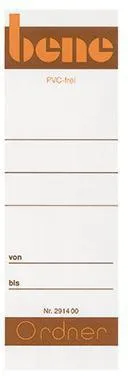 Bene Ordnerrückenschild 291460 breit/kurz Papier ws 10 St./Pack.