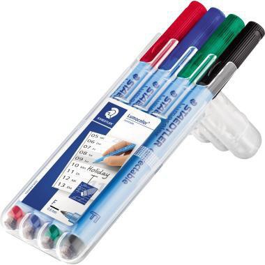 STAEDTLER Folienstift Lumocolor 305F WP4-1 F f. sort. 4 St./Pack