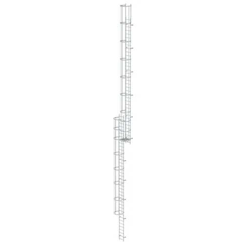 MUNK Mehrzügige Steigleiter mit Rückenschutz (Bau) Aluminium blank 19,96m