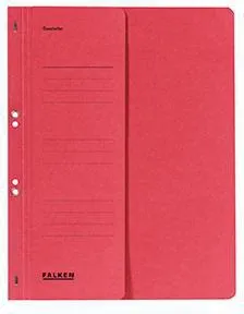 Falken Ösenhefter 80003817 DIN A4 kaufm. Heftung 250g Karton rot