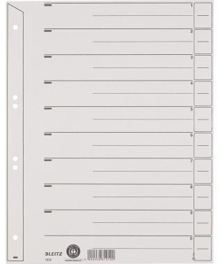 Leitz Trennblatt 16500085 DIN A4 200g Karton grau 100 St./Pack.