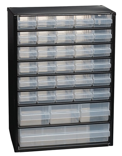 Kleinteilemagazin schwarz/transparent RAACO