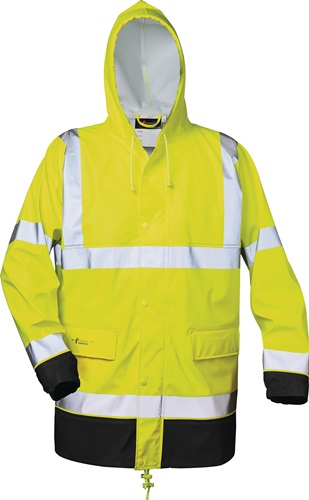 Warnschutz PU Regenjacke Manfred gelb/schwarz NORWAY