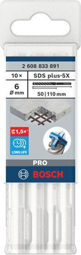 Bosch Hammerbohrer PRO Arbeits-L.50mm D.6mm L.110mm SDS plus-5X