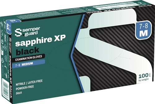 Einweghandschuhe Semperguard® Sapphire XP black Nitril EN 374, EN 455 PSA-Kategorie III SEMPERMED