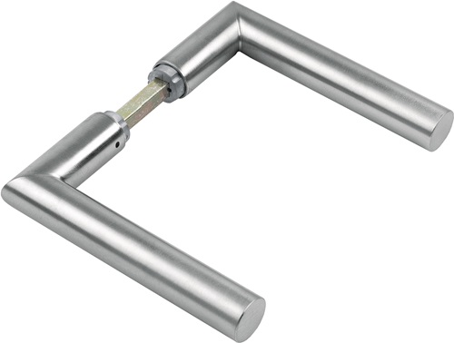 Türdrückerpaar Ams.1400 Alu.F1 o.Rosetten 4-KT.8mm HOPPE