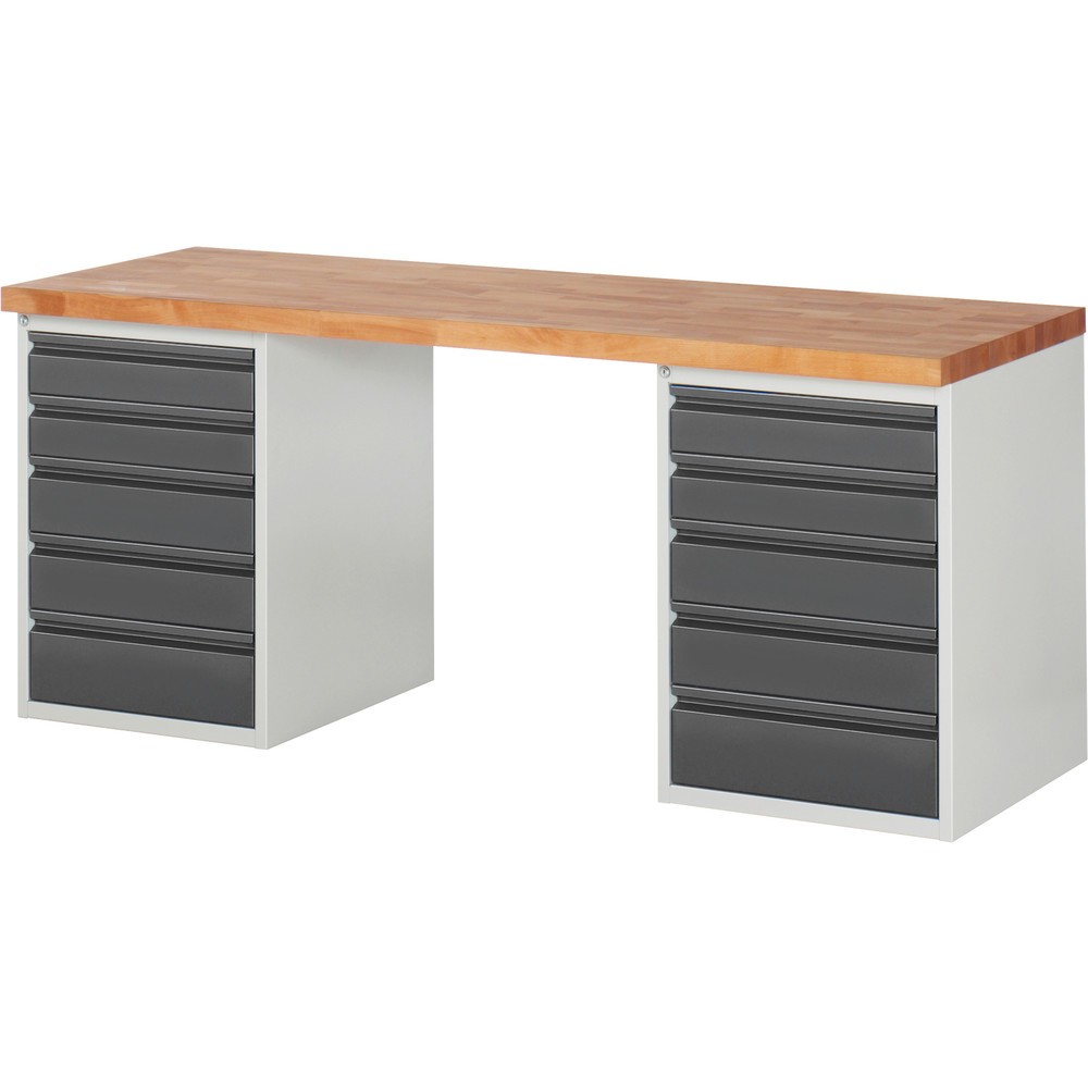 Steinbock® Werkbank, mit 2x 5 Schubladen, HxBxT 840 x 2.000 x 700 mm