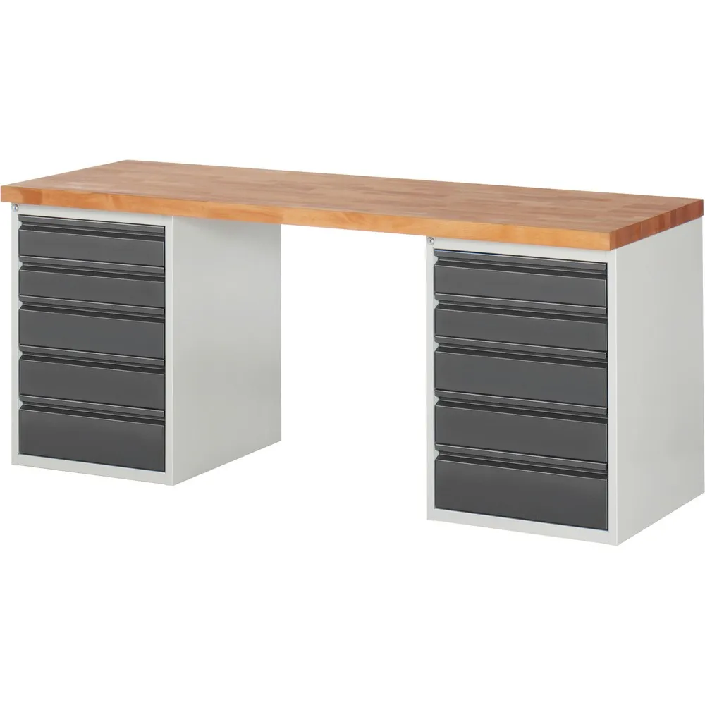 Steinbock® Werkbank, mit 2x 5 Schubladen, HxBxT 840 x 2.000 x 700 mm
