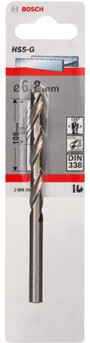 Bosch Metallbohrer HSS-G DIN338 Arbeits-L.69mm D.6,8mm L.109mm