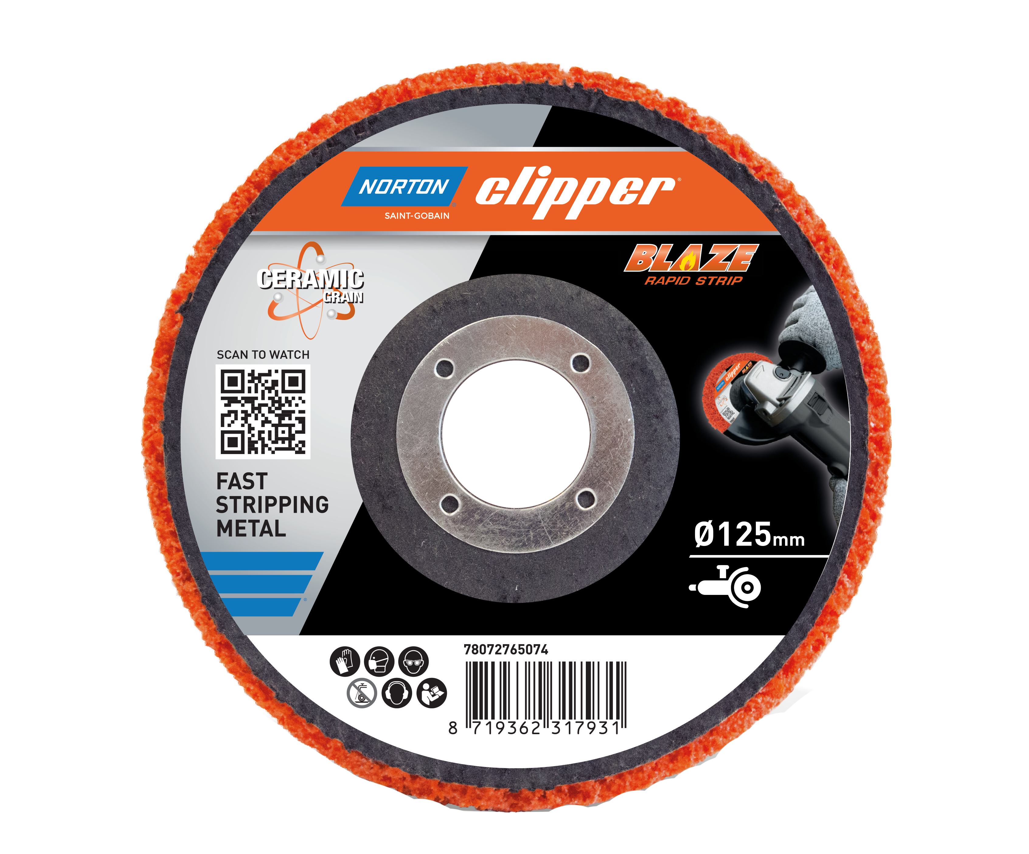 Norton Clipper Vliesschleifscheibe Rapid Strp Blaze Metall Ø125