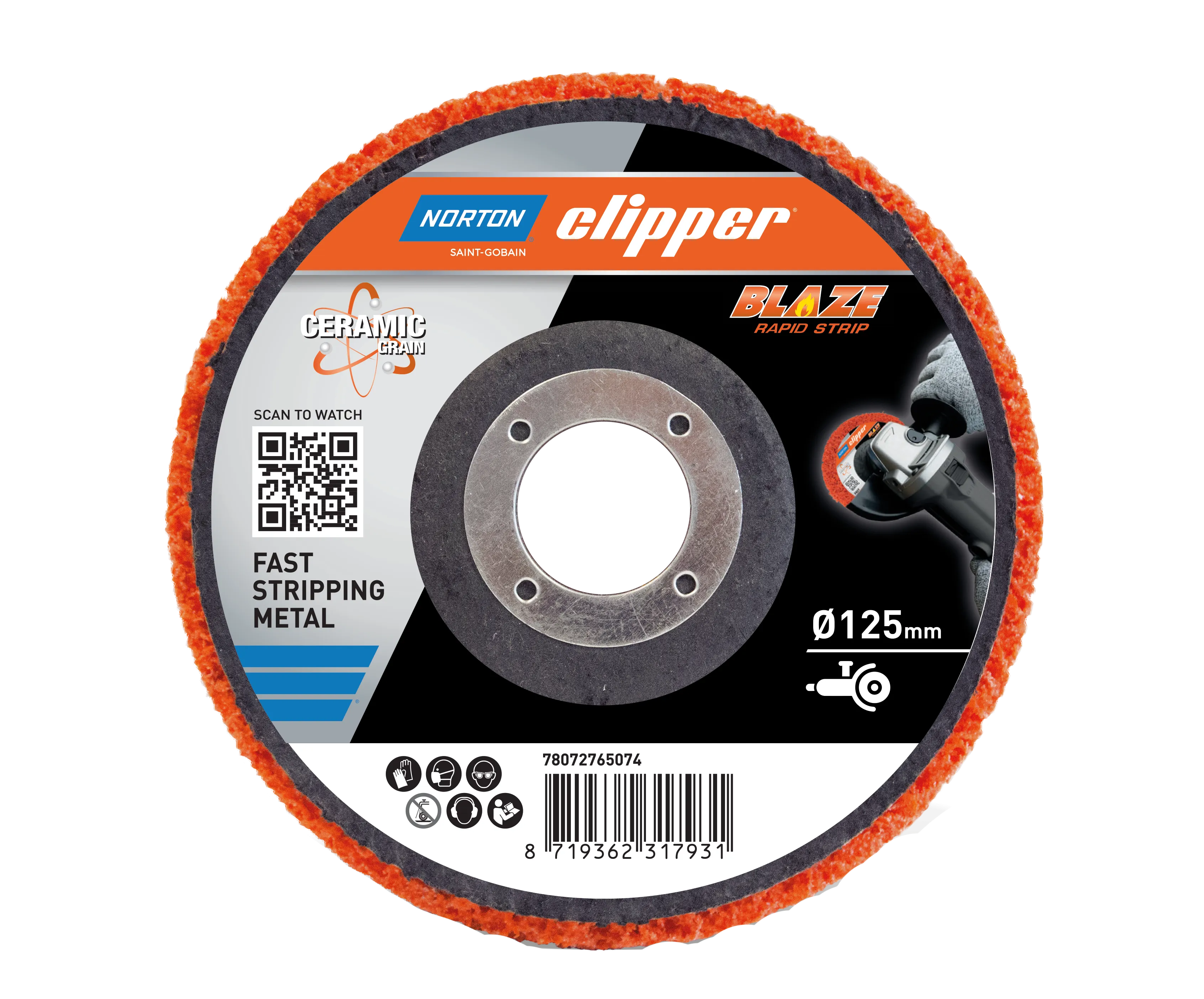 Norton Clipper Vliesschleifscheibe Rapid Strp Blaze Metall Ø125