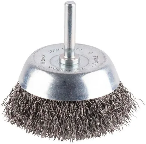 Bosch Topfbürste D.70mm Draht-St.0,3mm Stahl gewellter Draht max.Drehzahl 4500 1/min