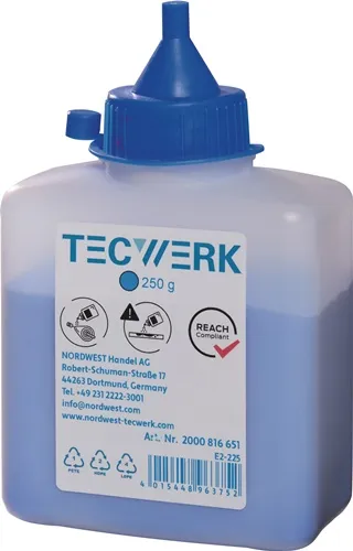 Schlagschnurkreide 250g blau Ku.-Flasche TECWERK
