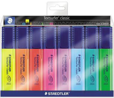 STAEDTLER Textmarker classic 364 WP8 1-5mm 8 St./Pack.