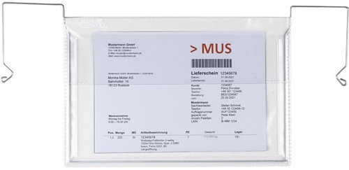 Drahtbügeltasche Maße 165x245mm A5 S.180µ quer m.Klappe PVC-Weichfolie TRANSPAK