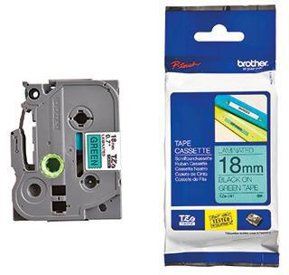 Brother Schriftbandkassette TZE741 18mmx8m laminiert sw auf gn
