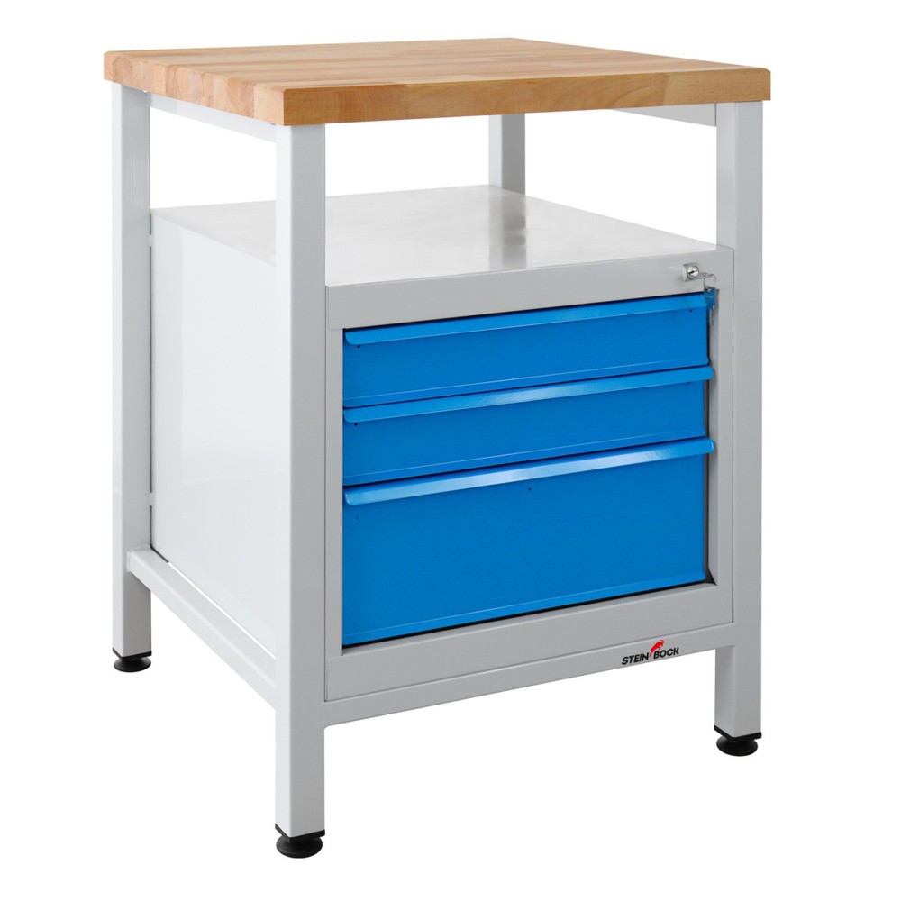 Steinbock® Werkbank Premium, 1 Ablage, 3 Schubladen, TK 300 kg