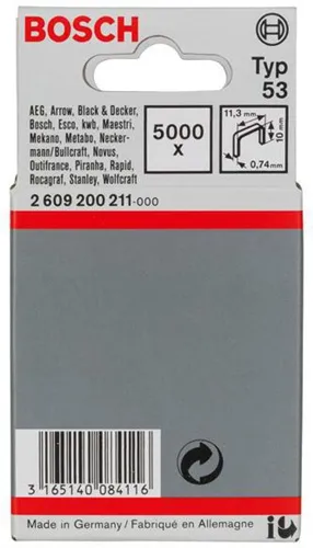 Bosch Feindrahtklammer Typ 53 BxL 11,4x10mm Dicke 0,74mm 5000er Pack